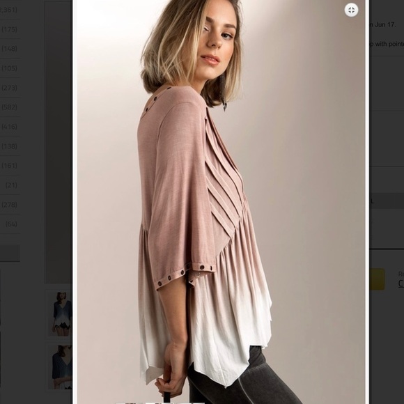 Mauve Ombré Tie Dye Top - Picture 2 of 8